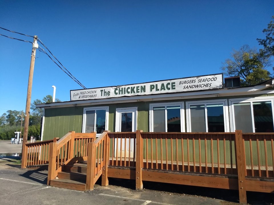 Chicken restaurant exterior on Railroad Avenue.